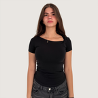 Knot short sleeve basic top