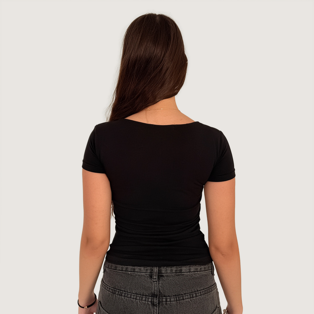 Knot short sleeve basic top