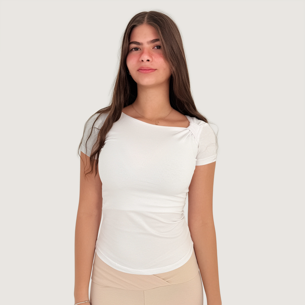 Knot short sleeve basic top