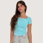 Knot short sleeve basic top