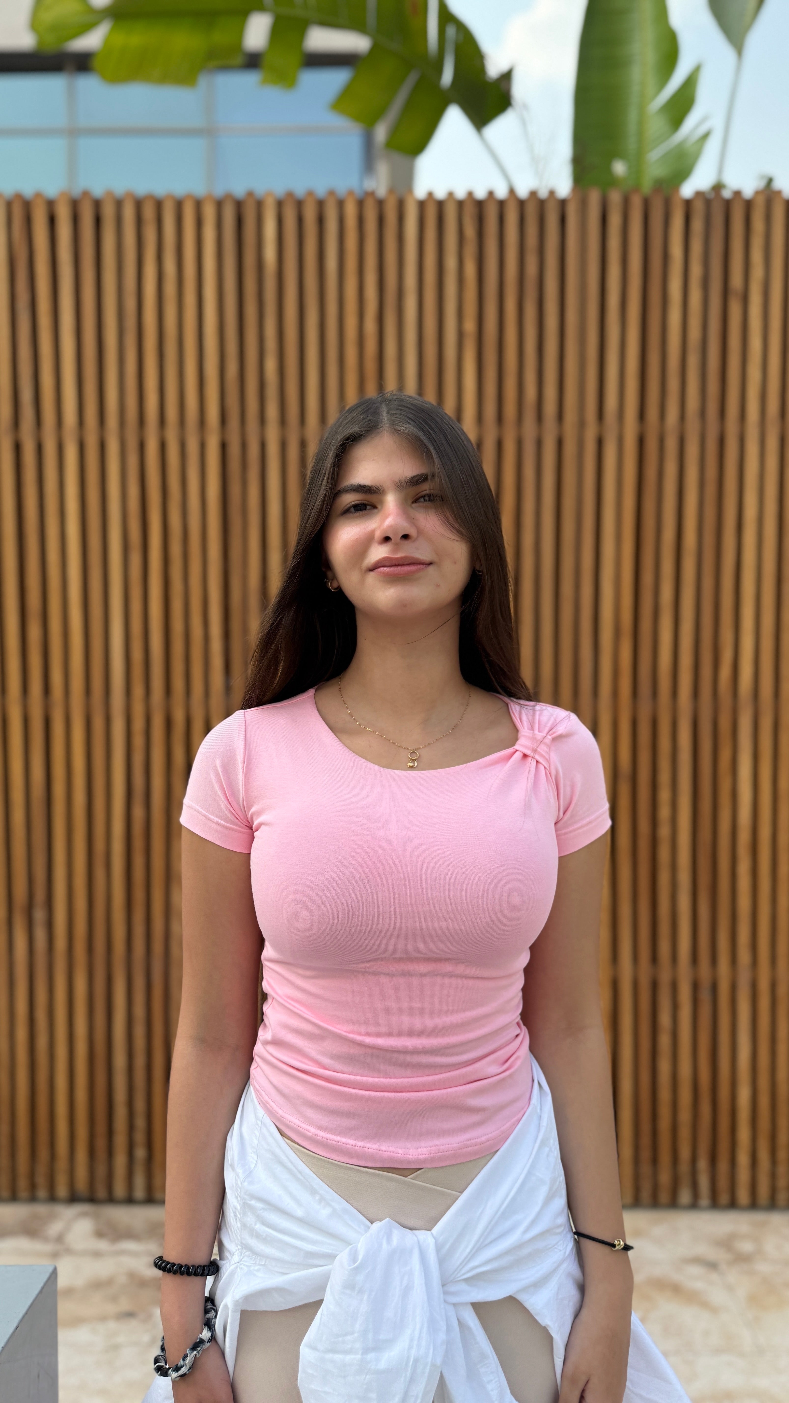 Knot short sleeve basic top