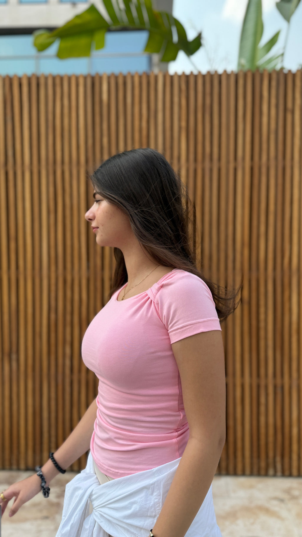 Knot short sleeve basic top